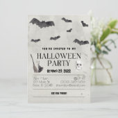 Spooky Bats Spooktacular Halloween Party Kaart (Staand voorkant)