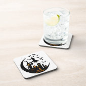 Spooky Bats & Witch Happy Halloween Custom Bier Onderzetter (Rechterzijde)