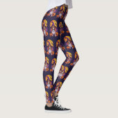 Spooky Beagle Halloween heks en pompoen Leggings (Rechts)