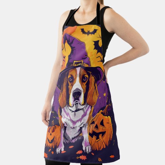 Spooky Beagle Halloween heks en pompoen Schort (Insitu)