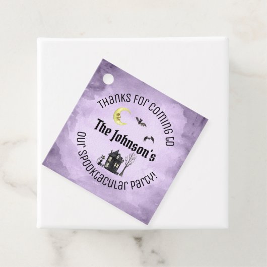 Spooky Bedankt Paarse Halloween Kostuum Party Bedankjes Labels (In situ)