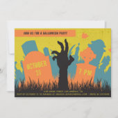 Spooky begraafplaats en grafsteen Halloween feest Kaart (Voorkant)