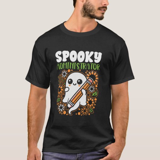 Spooky beheerder schoolbeheerder Hallowee T-shirt (Voorkant)