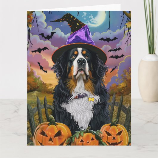 Spooky Berner Mountain Halloween Witch Pumpkin Kaart (Voorkant)