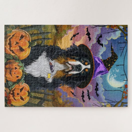 Spooky Berner Mountain Halloween Witch Pumpkin Legpuzzel (Horizontaal)