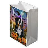 Spooky Berner Mountain Halloween Witch Pumpkin Medium Cadeauzakje (Voorkant Gekanteld)