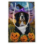 Spooky Berner Mountain Halloween Witch Pumpkin Medium Cadeauzakje (Voorkant)
