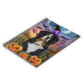 Spooky Berner Mountain Halloween Witch Pumpkin Notitieboek (Linkerzijde)