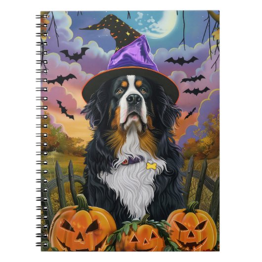 Spooky Berner Mountain Halloween Witch Pumpkin Notitieboek (Voorkant)