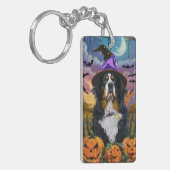 Spooky Berner Mountain Halloween Witch Pumpkin Sleutelhanger (Voorkant Links)