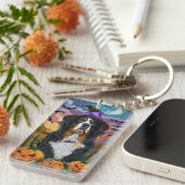 Spooky Berner Mountain Halloween Witch Pumpkin Sleutelhanger (Voorkant Rechts)