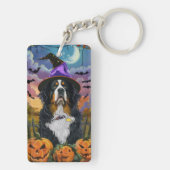 Spooky Berner Mountain Halloween Witch Pumpkin Sleutelhanger (achterkant)