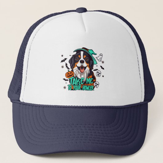 Spooky Bernese Halloween: Breng me naar je huiler Trucker Pet (Voorkant)