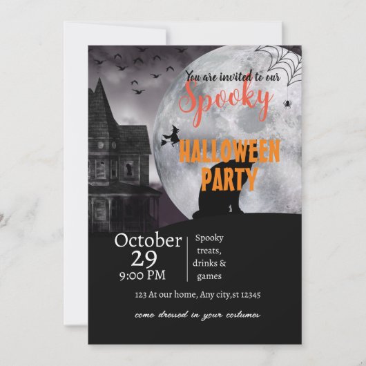 Spooky bewitching halloween thema Uitnodiging (Voorkant)