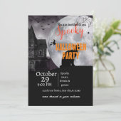 Spooky bewitching halloween thema Uitnodiging (Staand voorkant)