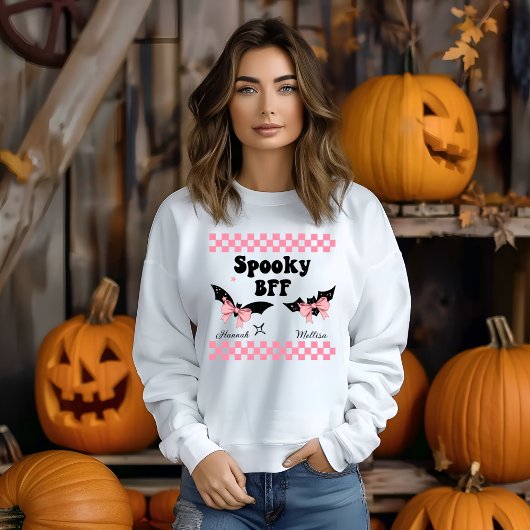 Spooky BFF Gepersonaliseerde Naam Halloween Gift Trui