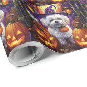 Spooky Bichon Frise Halloween heks en pompoen Cadeaupapier (Rol Hoek)