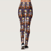 Spooky Bichon Frise Halloween heks en pompoen Leggings (Achterkant)