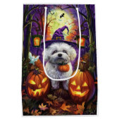 Spooky Bichon Frise Halloween heks en pompoen Medium Cadeauzakje (Achterkant)