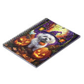 Spooky Bichon Frise Halloween heks en pompoen Notitieboek (Linkerzijde)