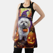 Spooky Bichon Frise Halloween heks en pompoen Schort (Insitu)