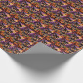 Spooky Biewer Terriër Halloween Heks en Pompoen Cadeaupapier (Hoek)