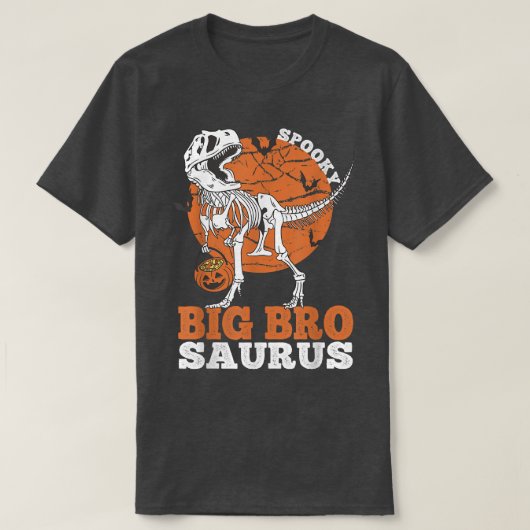 Spooky Big Bro Saurus Dinosaur Skeleton T rex Pump T-shirt (Design voorkant)
