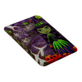 Spooky Big Eye Witch Bat Skeletons Ghosts Booo! Magneet (Rechterzijde)