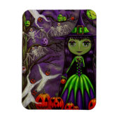 Spooky Big Eye Witch Bat Skeletons Ghosts Booo! Magneet (Verticaal)