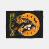 Spooky Bigfoot Halloween Pumpkin Funny Halloween S Fleece Deken (Voorkant (Horizontaal))