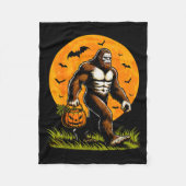 Spooky Bigfoot Halloween Pumpkin Funny Halloween S Fleece Deken (Voorkant)