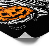 Spooky Bigfoot Jack O Lantern Skelet Halloween B Poster (Hoek)