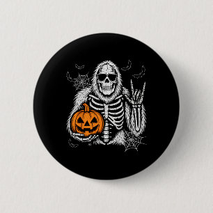 Spooky Bigfoot Jack O Lantern Skelet Halloween B Ronde Button 5,7 Cm