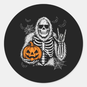 Spooky Bigfoot Jack O Lantern Skelet Halloween B Ronde Sticker