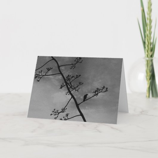 Spooky Bird op Limb Silhouette "Happy Halloween!" Kaart (Voorkant)