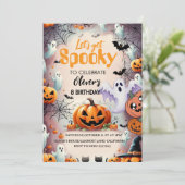 Spooky Birthday Invitation Editable Digital Down Kaart (Staand voorkant)