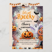 Spooky Birthday Invitation Editable Digital Down Kaart (Voorkant / Achterkant)