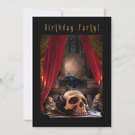 Spooky Birthday Party Invitation - Ravens Den Kaart (Voorkant)