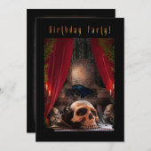 Spooky Birthday Party Invitation - Ravens Den Kaart (Voorkant / Achterkant)