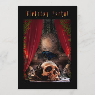 Spooky Birthday Party Invitation - Ravens Den Kaart