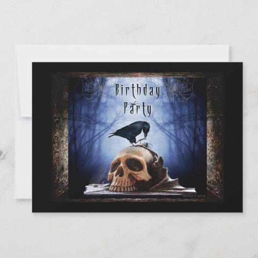 Spooky Birthday Party Invitation - The Raven Kaart (Voorkant)