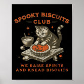 Spooky Biscuits Club Cat, Grappig Halloween Bakken Poster (Voorkant)