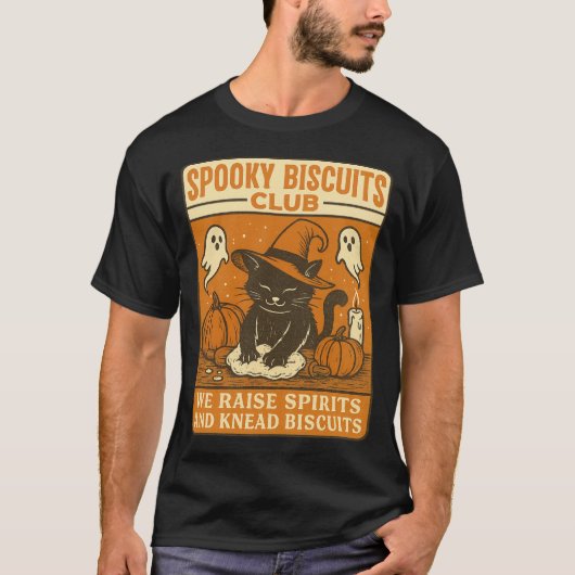 Spooky Biscuits Club Cat Halloween Funny Baking  T-shirt (Voorkant)