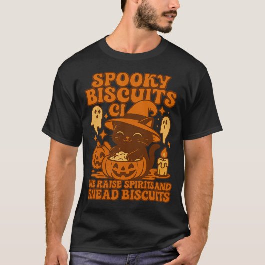 Spooky Biscuits Club Cat Halloween Funny Baking  T-shirt (Voorkant)