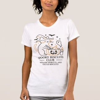 Spooky Biscuits Club Kat Halloween Grappig Bakken T-shirt