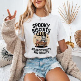 Spooky Biscuits Club Kat Skelet Bakken Halloween T-shirt