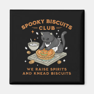 Spooky Biscuits Club Zwarte Kat Pompoen Halloween Magneet