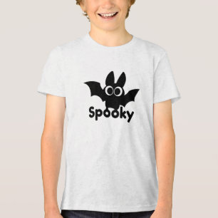 Spooky Black Bat Halloween heeft je gepersonalisee Tri-Blend Shirt