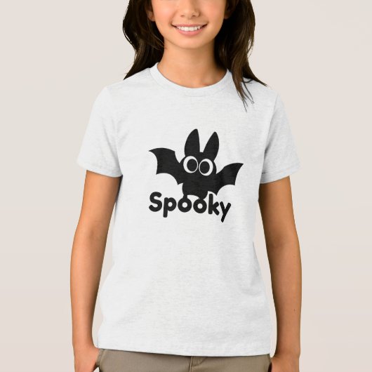 Spooky Black Bat Halloween heeft je gepersonalisee Tri-Blend Shirt (Voorkant)