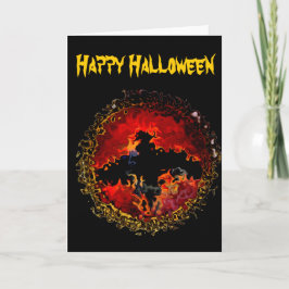 Spooky Black Bat Halloween Kaart